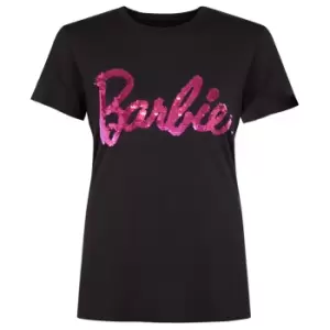 Image of Barbie Girls Reversible Sequin Logo T-Shirt (5-6 Years) (Black)