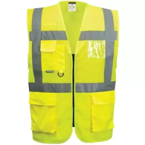 Image of Portwest C496YERL - sz L Madrid Executive Mesh Vest - Yellow - Yellow