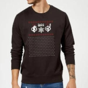 Image of The Grinch Pattern Christmas Sweatshirt - Black