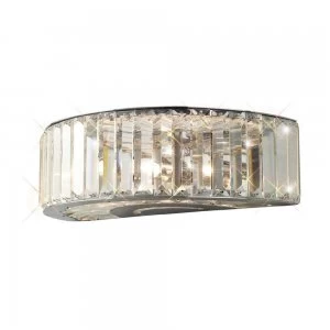 Image of Wall Lamp 3 Light Polished Chrome, Crystal