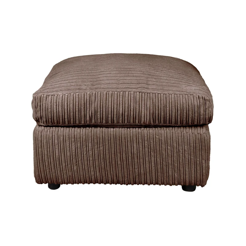 Image of LUXURY LIFE Dylan Jumbo Cord Fabric Footstool Chocolate