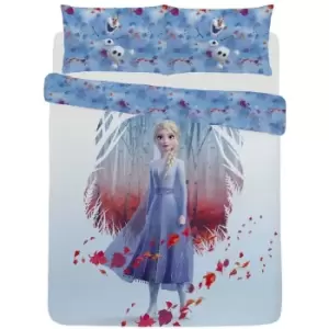 Image of Autumn Leaf Duvet Cover Set (Double) (Blue/White/Red) - Frozen