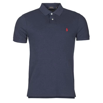 Image of Polo Ralph Lauren POLO AJUSTE DROIT EN COTON BASIC MESH LOGO PONY PLAYER mens Polo shirt in Blue - Sizes EU S,EU M,EU XL,EU XS