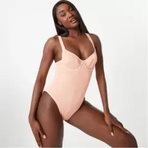 Image of Jack Wills Eco Crinkle Underwire Swimsuit - Orange