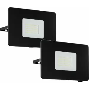 Image of Loops - 2 pack IP65 Outdoor Wall Flood Light Black Adjustable 50W LED Porch Lamp