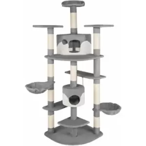 Image of Tectake - Cat tree scratching post Nelly - cat scratching post, cat tower, scratching post - grey/white