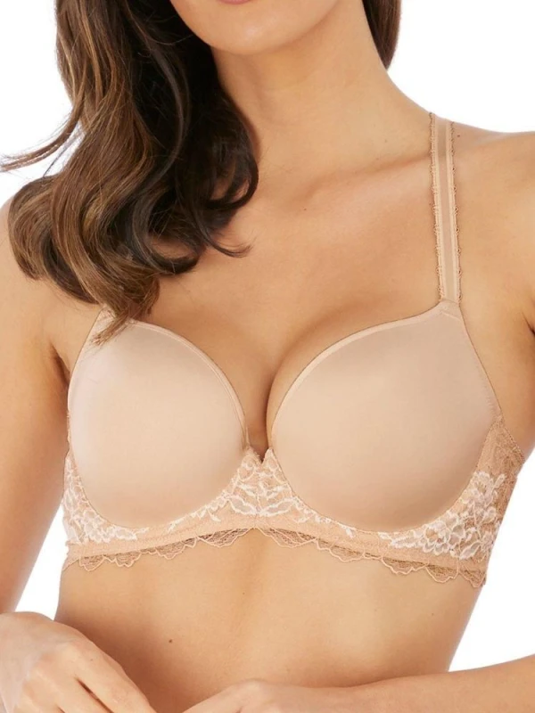 Image of Wacoal Womens Lace Perfection Contour Bra in Beige Size: 36B Beige Female 36B