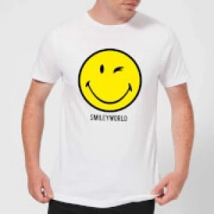Image of Smiley World Large Yellow Smiley Mens T-Shirt - White - S