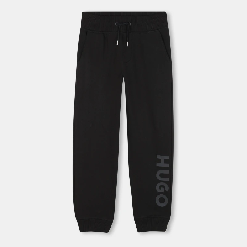 Image of Hugo Kids Logo Closed Hem Fleece Joggers Black 09B male 8Y