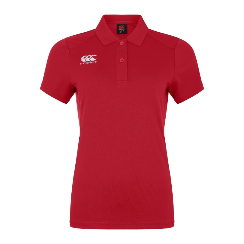 Image of Canterbury Club Dry Polo Top Womens - Red Red 6