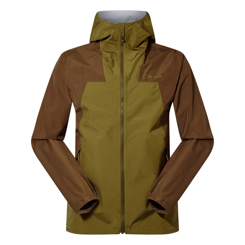 Image of Berghaus Mens Deluge Waterproof Half-Zip Rain Anorak Oak Moss male 2X Large