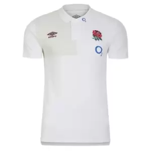 Image of Umbro England Rugby CVC Polo Shirt 2023 2024 Adults - White