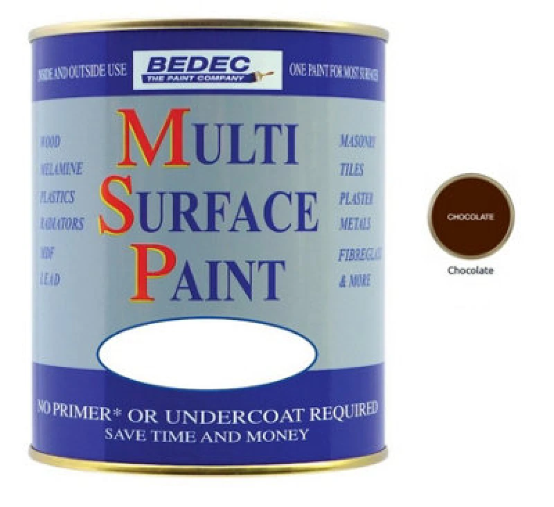 Image of Bedec Soft Gloss Multi Surface Paint, 750ml Chocolate