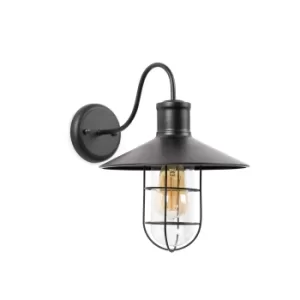 Image of Marina 1 Light Indoor Dome Wall Light Black, E27