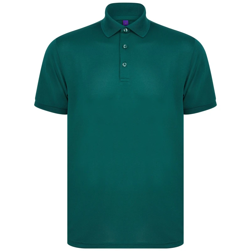 Image of Henbury Mens Polo Shirt in Bottle Green Size: XS Bottle Green Male XS