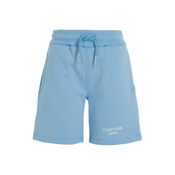 Image of Calvin Klein Jeans Stack Logo Shorts Juniors - Blue One Size