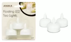 Image of Three-Pack of Benross Battery-Operated LED Flickering Tealight Flameless Candles, Brown, ANIKA