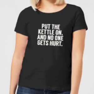Image of Put the Kettle on and No One Gets Hurt Womens T-Shirt - Black - 5XL