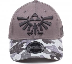 Image of NINTENDO Zelda Tri-Force Logo Curved Bill Cap - Grey Camouflage, Grey