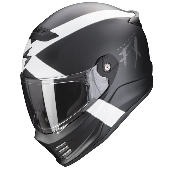 Image of Scorpion Covert FX Gallus Matt Black-White Full Face Helmet L