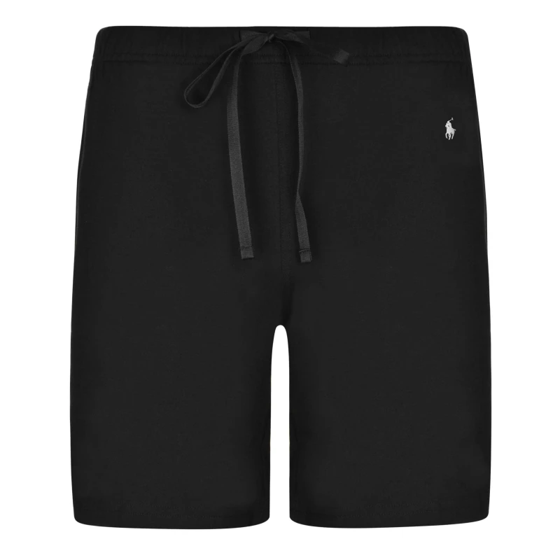 Image of Polo Ralph Lauren Mens Cotton Jersey Jogger Shorts Black / White male 2XL