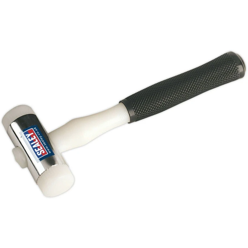Image of Loops 1.25lb Nylon Faced Hammer - Chrome Plated Zinc Head - Durable Nylon Faces Multi
