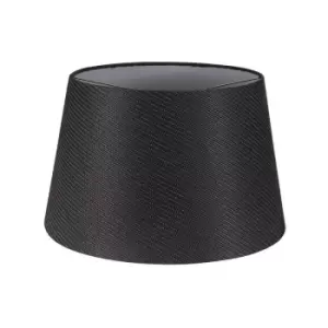 Image of Luminosa Lighting - Round, 350, 450 x 280mm Fabric Shade, Charcoal Grey, White Laminate