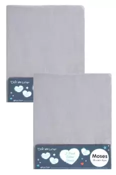 Image of Claire De Lune Pack of 2 Micro-Fresh Fitted Moses Sheets - Grey