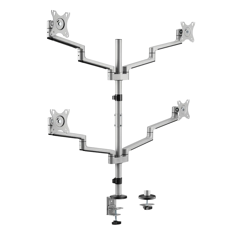 Image of LogiLink Quad Monitor mount. 17"-32". aluminum. silver