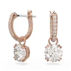 Image of Constella Drop Round Cut White Rose Gold-tone Plated Earrings 5639975