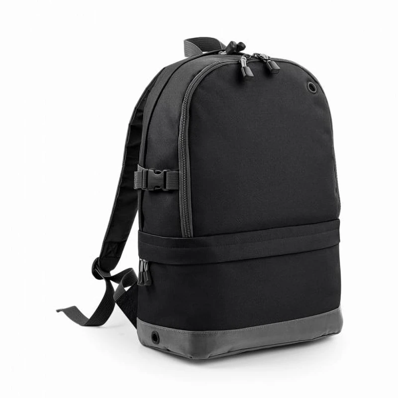 Image of Bagbase Backpack Rucksack Bag (18 Litres Laptop Up To 15.6 Inch) Pack of 2 in Black Unisex One Size