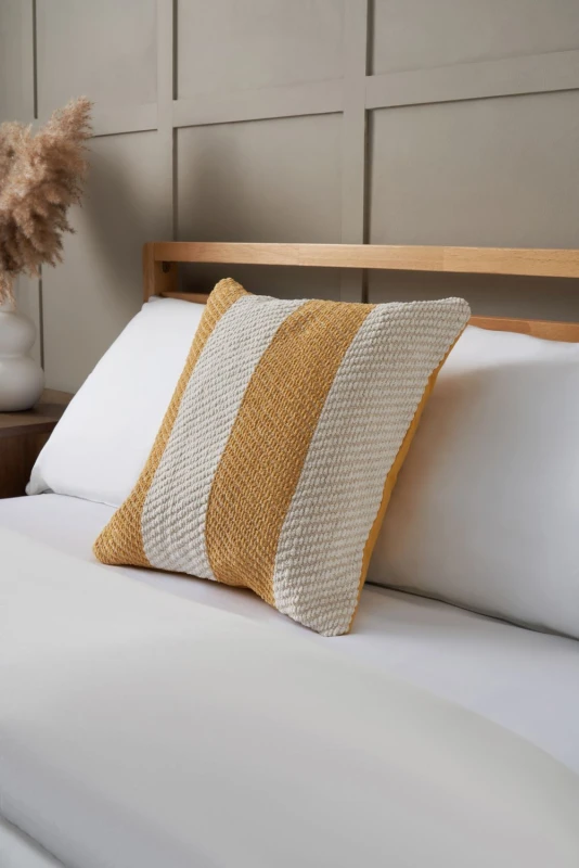 Image of Bhs Herringbone Cushion Yellow