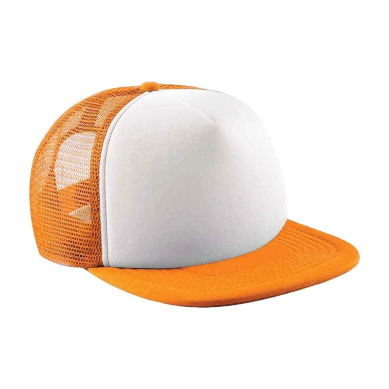 Image of Beechfield Vintage Snapback Trucker Cap in Orange Orange Unisex One Size