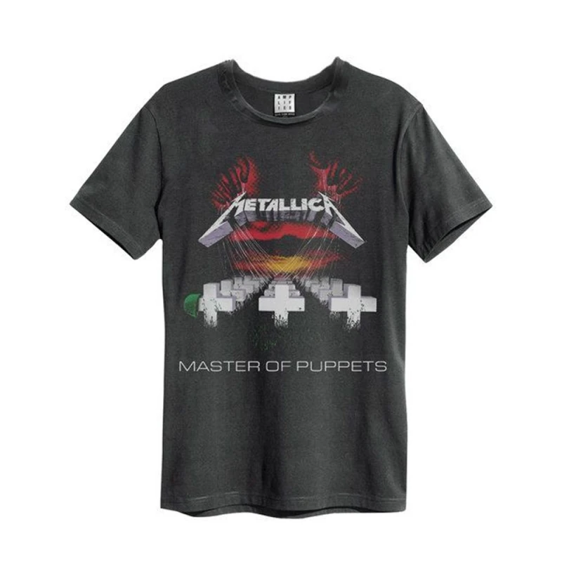 Image of Amplified Amplified Men Master Of Puppets Metallica T-Shirt in Charcoal Size: large Charcoal L Male 5063574309936