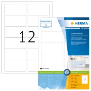 Image of HERMA Address labels Premium A4 88.9x46.6mm white paper matt 1200...