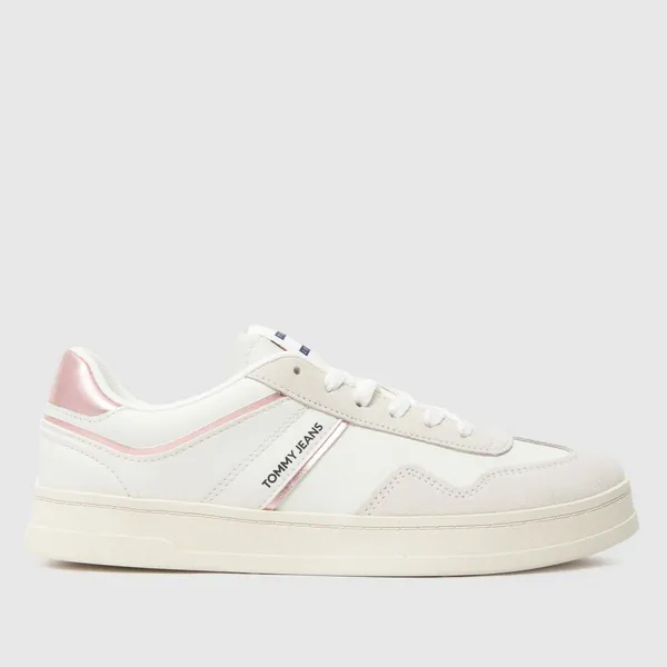 Image of Tommy Jeans greenwich trainers in white & pink White & Pink UK 6.5 (EU 40)