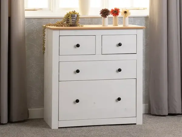 Image of Seconique Panama White and Waxed Pine 22 Drawer Chest of Drawers
