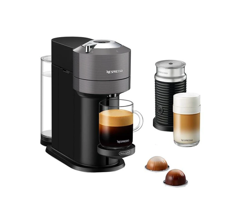 Image of DeLonghi Nespresso Vertuo Capsule Coffee Machine with Aeroccino Milk Frother Grey - Grey