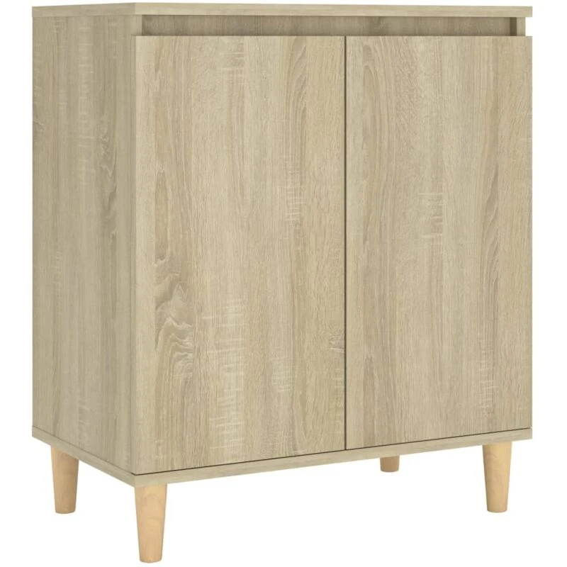 Image of VIDAXL Sideboard with Solid Wood Legs Sonoma Oak 60x35x70cm Engineered Wood vidaXL 8720286358795