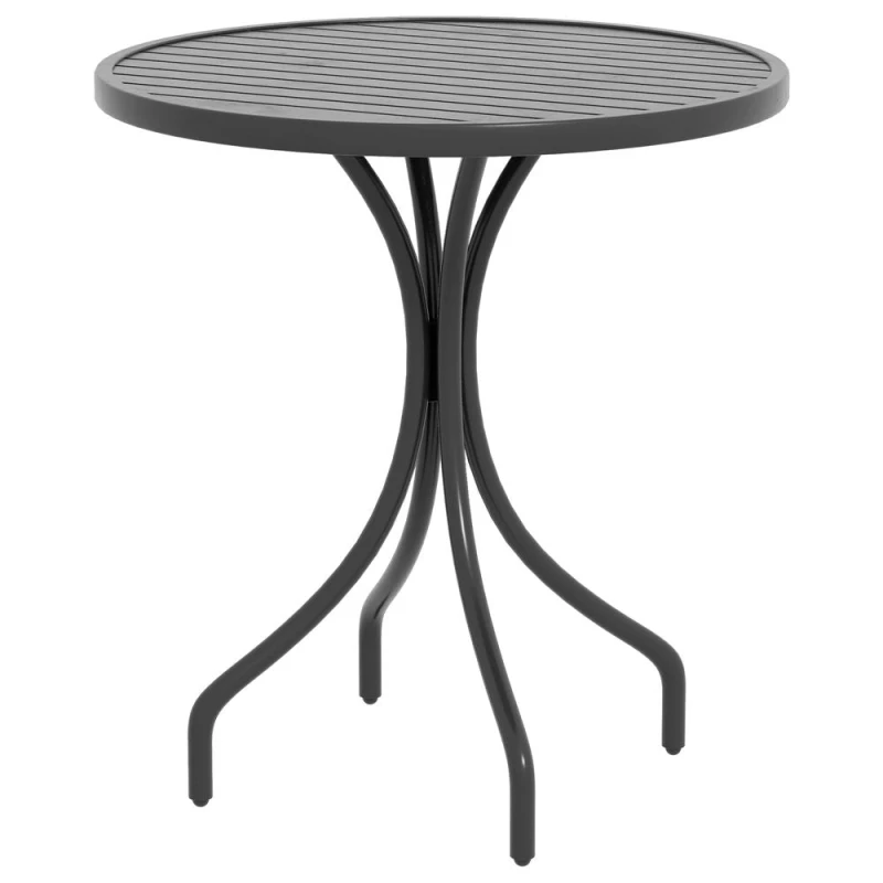 Image of Outsunny 66cm Round Patio Table w/ Steel Frame - Black 84G-302V00BK