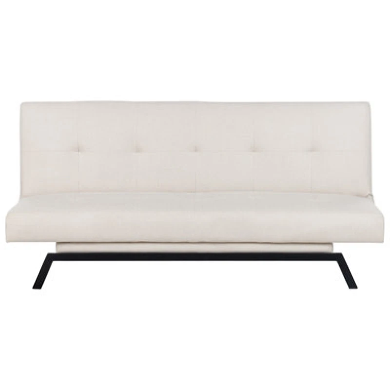 Image of Beliani Sofa Bed 3 Seater Leeds Fabric White