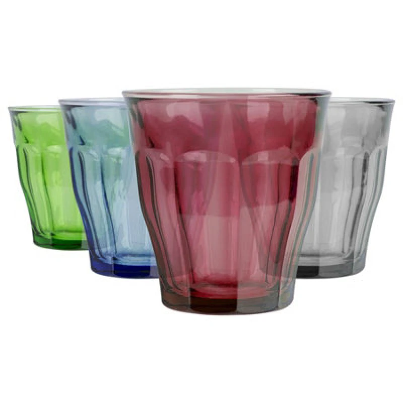 Image of Duralex Picardie Glass Tumblers - 250ml - Pack of 4 Multi