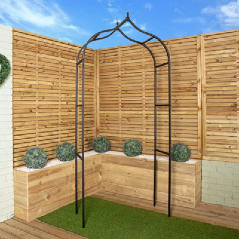 Image of Samuel Alexander 80Cm X 45Cm Large Cottage Heavy Duty Black Metal Herbaceous Garden Plant Support Grow Through