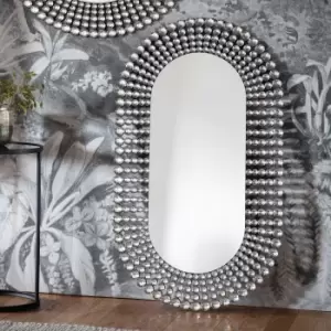 Image of Sheriton Oval Mirror, 70x121cm Silver