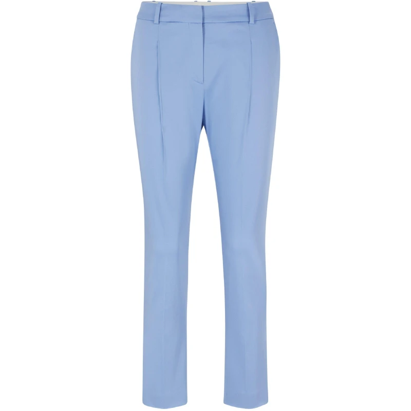 Image of Boss Womens Tetida Pleated Trousers Open Blue female 4 (XXS)