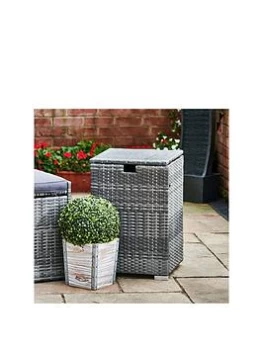Image of Teamson Home Rattan Patio Gas Propane Storage - Grey