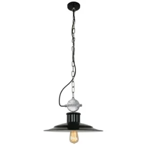 Image of Millstone Dome Pendant Ceiling Lights Black Gloss, Metal
