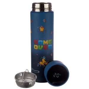 Image of Game Over Reusable Stainless Steel Hot & Cold Thermal Insulated Drinks Bottle with Digital Thermometer