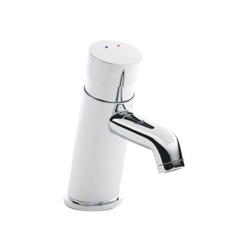 Image of Balterley Push Button Mono Basin Tap Chrome Silver