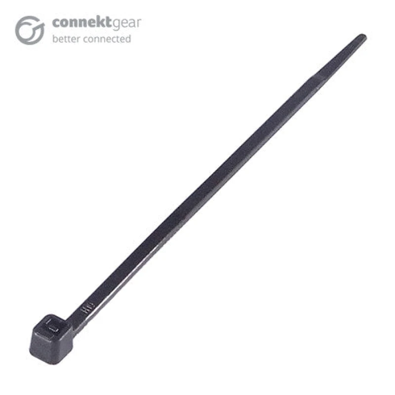 Image of CONNEkT Gear connektgear Plastic Cable Ties (High Tensile Strength) 100 x 2.5mm - Pack of 100 Black COTIE1000